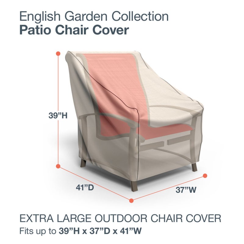 Budge P1W04PM1 English Garden Patio Chair Cover Heavy Duty and Waterproof, Extra Large, Tan Tweed - Image 2